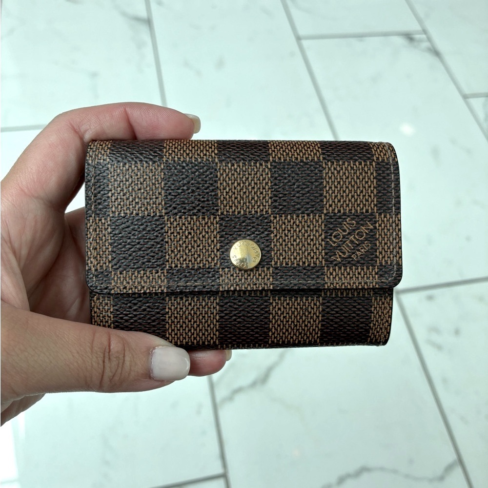 Louis Vuitton Brown and Black Checkered Card Holder